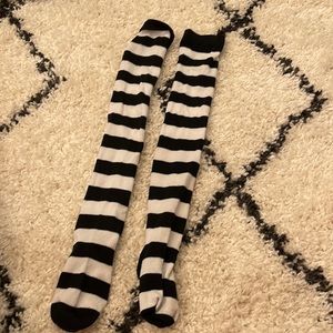 Black striped Knee sock
